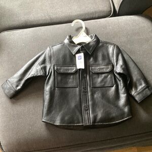 Vintage Baby Gap black leather baby shacket size 12-18 months